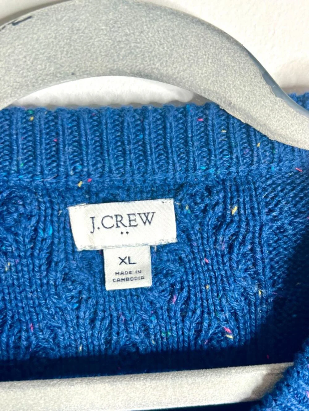 J. Crew Donegal Cable-Knit Crewneck Sweater Fisherman Sweater Cottagecore Sz XL